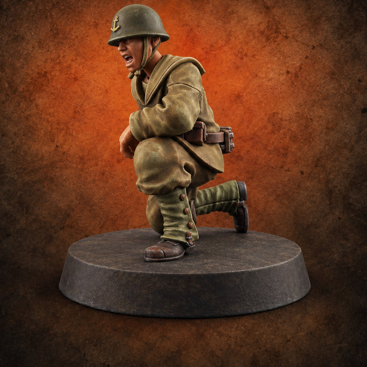 Working the Gun Japanese Naval Artillery Crewman D — painted concept preview (miniature supplied unpainted)