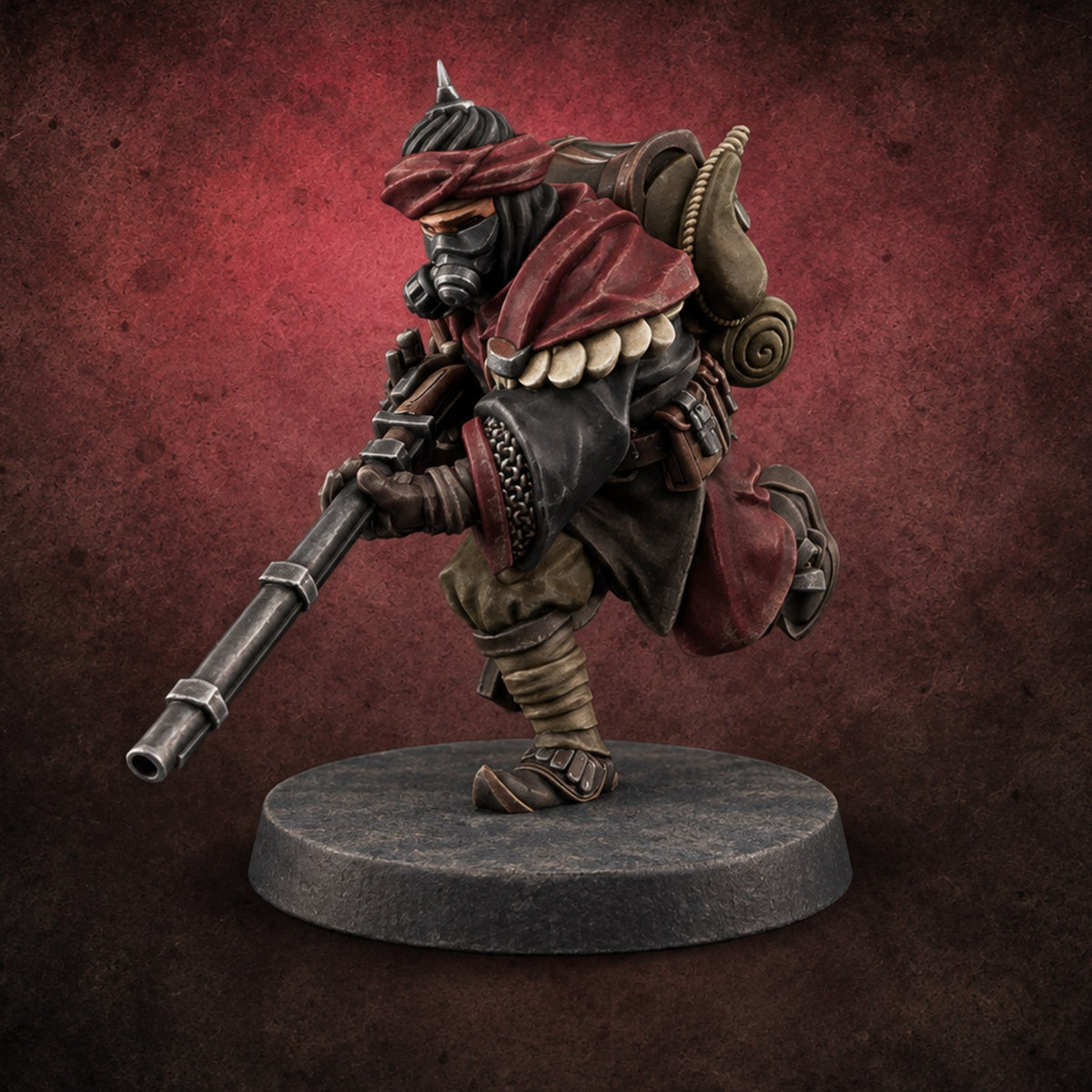 No Breath Breaks Formation Human Gas-Masked Soldier E — painted concept preview (miniature supplied unpainted)