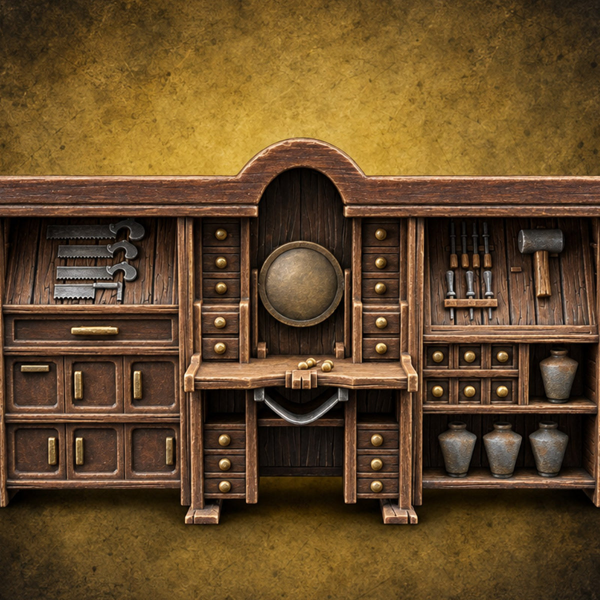 Appraised Under Glass Wooden Jeweler Shop Furniture A — painted concept preview (terrain supplied unpainted)