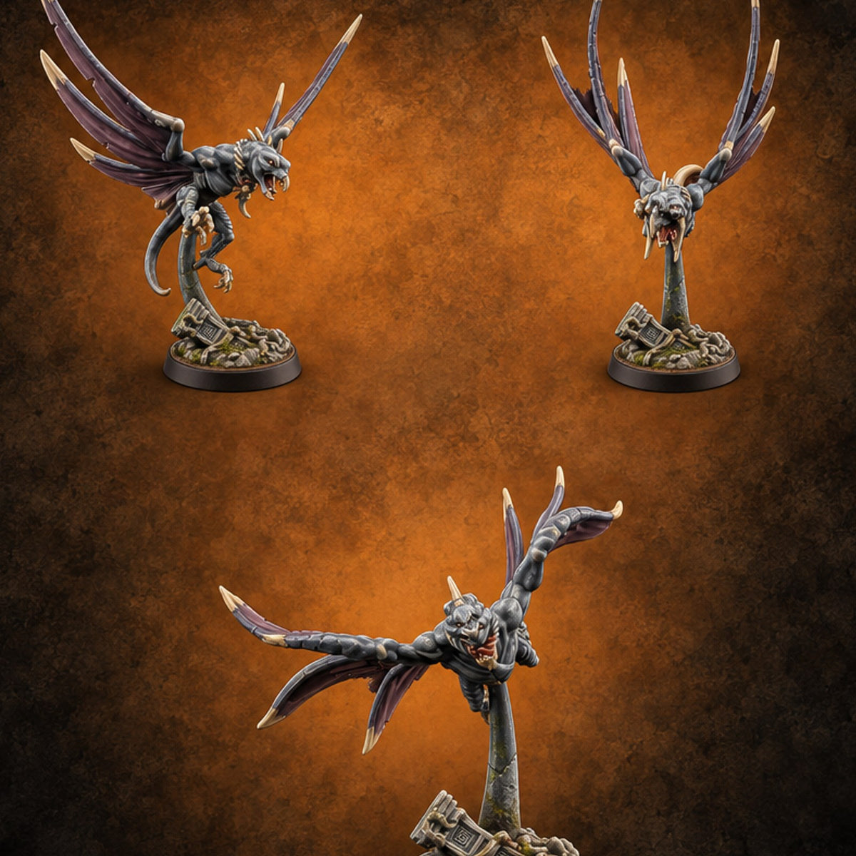 Shrieks Over Broken Shrine Gargoyle Winged Predators — painted concept preview (miniature supplied unpainted)