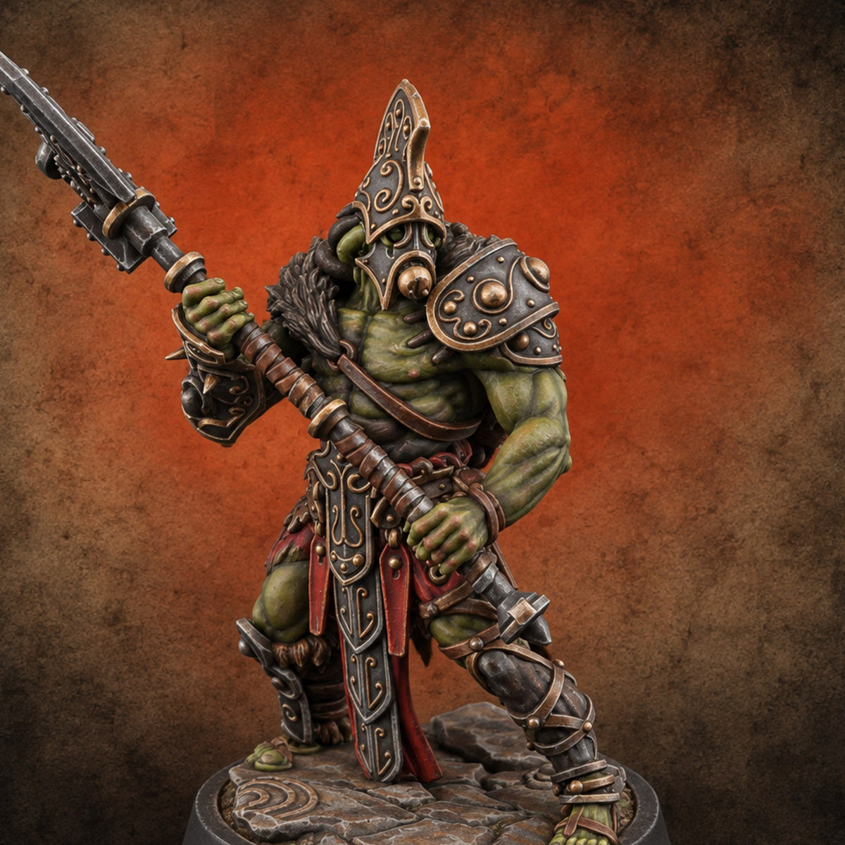 Old Runes, New Firepower Space Orc Heavy Warrior H — painted concept preview (miniature supplied unpainted)