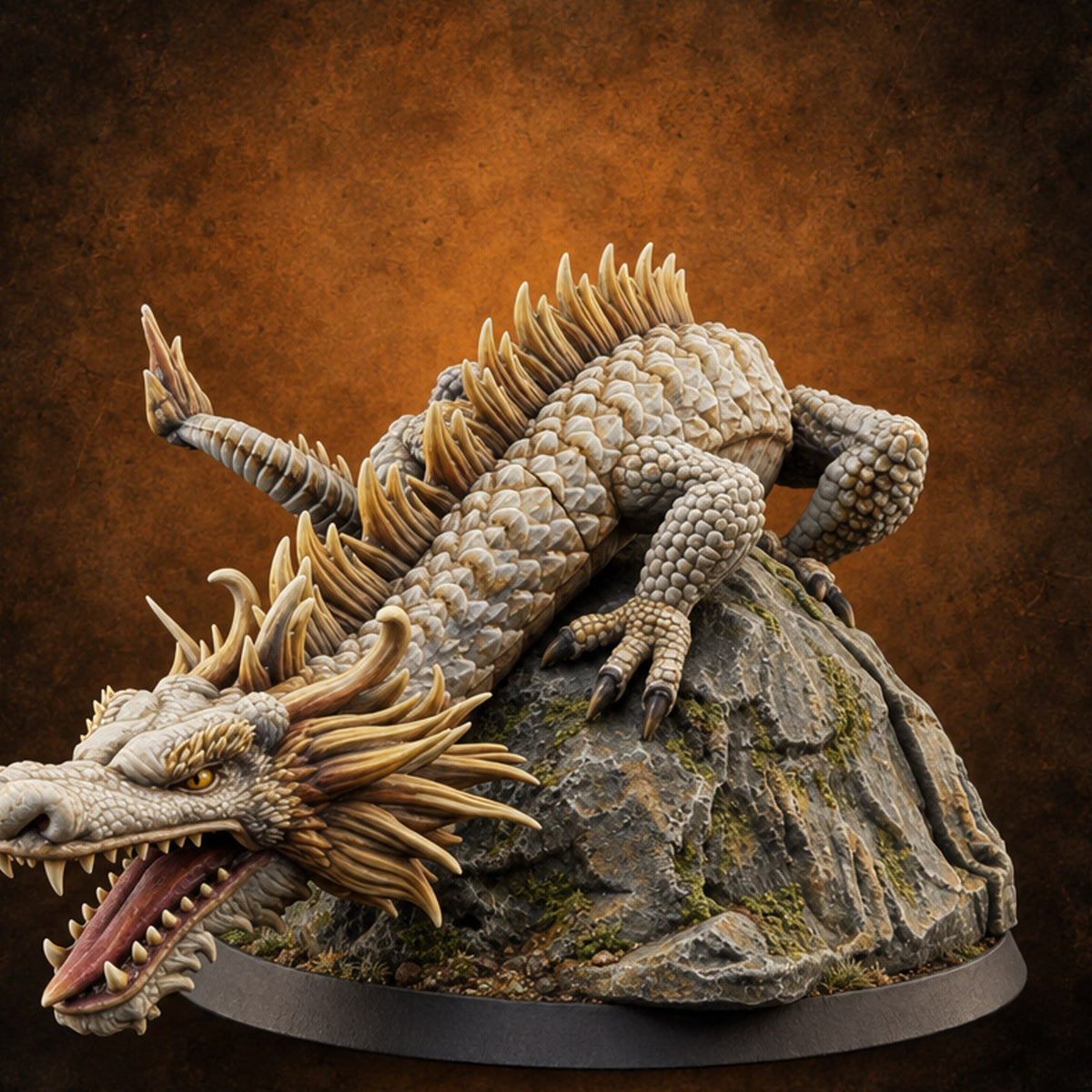 Drapes Over Every Ledge Imperial Dragon — painted concept preview (miniature supplied unpainted)