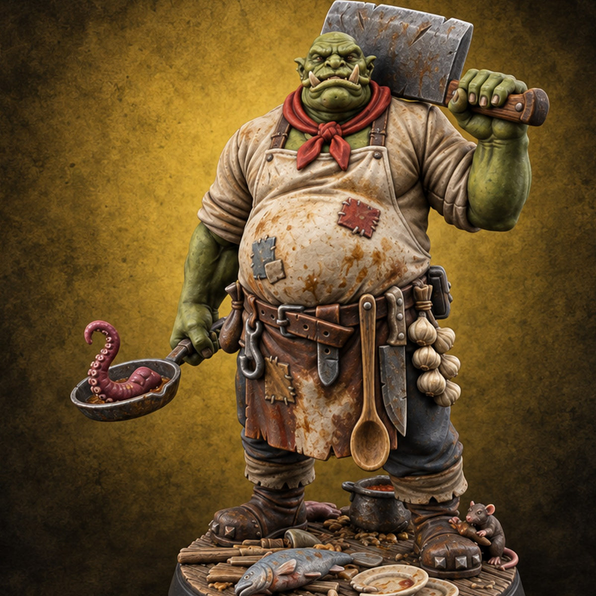 Today's Special Is Tentacle Orc Chef — painted concept preview (miniature supplied unpainted)