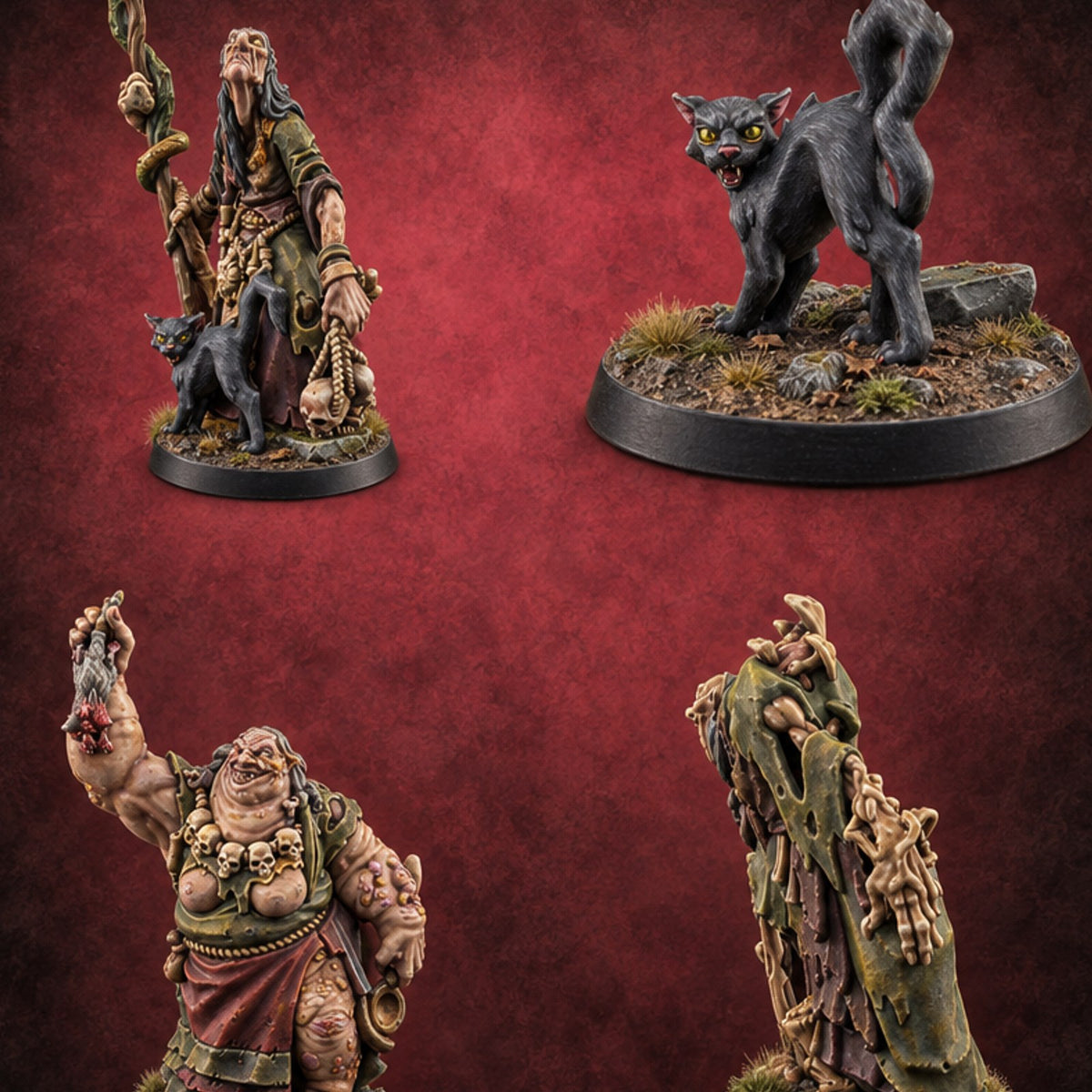 Warts and Skulls Hag Witches — painted concept preview (miniature supplied unpainted)