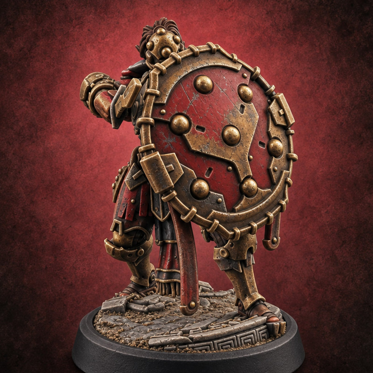 Phalanx Holds Past Sunset Human Hoplite Warrior B — painted concept preview (miniature supplied unpainted)