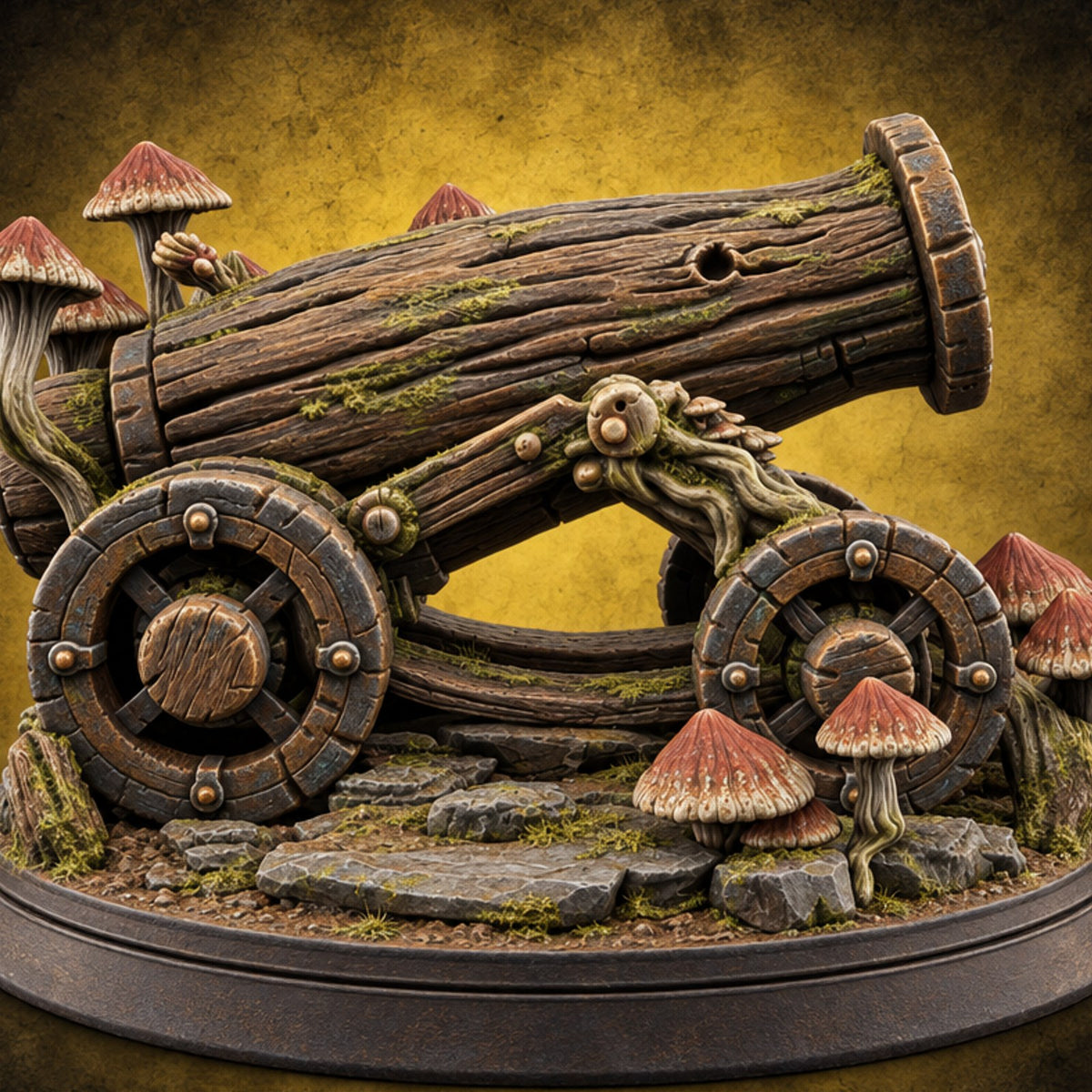 Rot Moved In, Rank and File Fungal Battlefield Terrain Prop B — painted concept preview (terrain supplied unpainted)