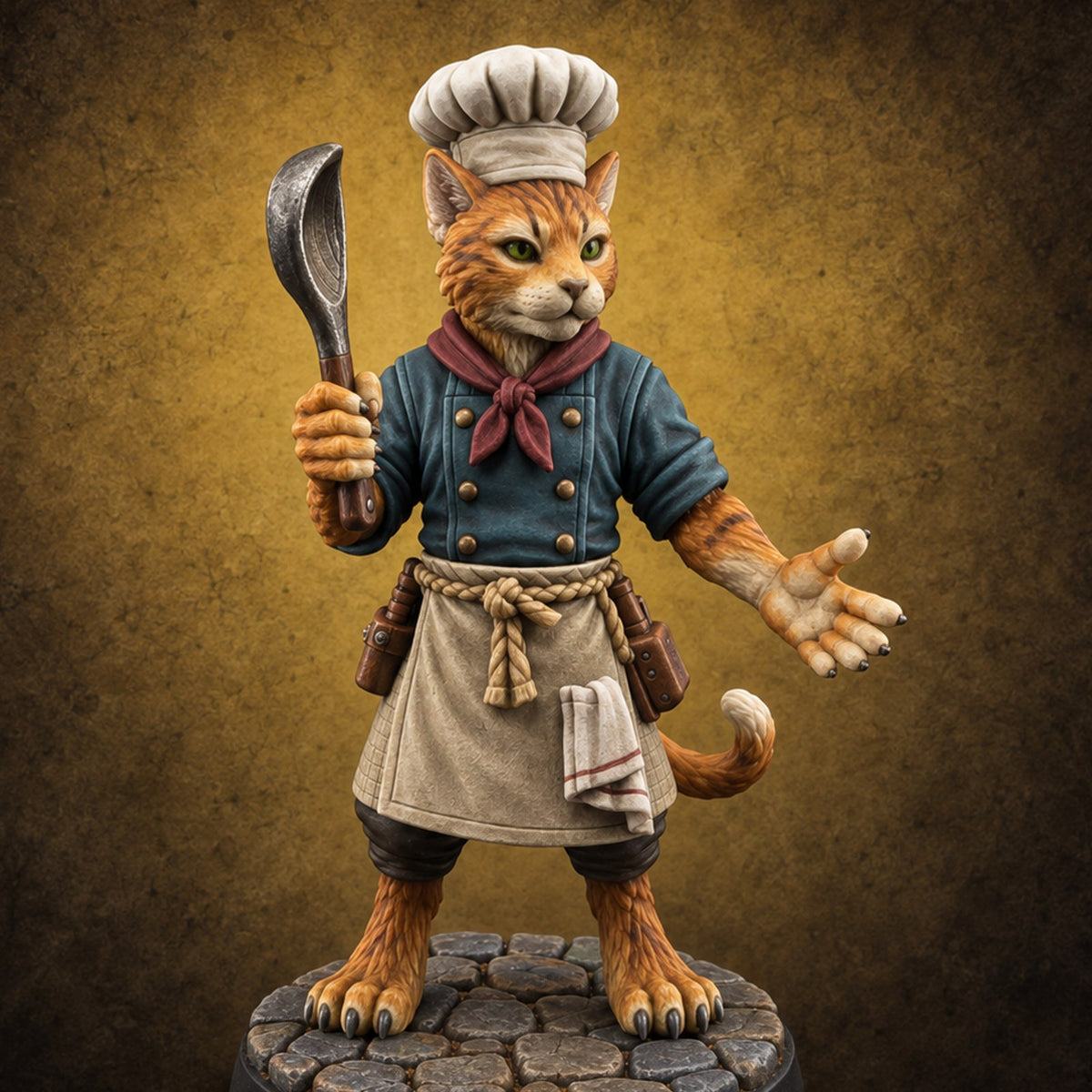 The Special Has Claws Tabaxi Chef — painted concept preview (miniature supplied unpainted)