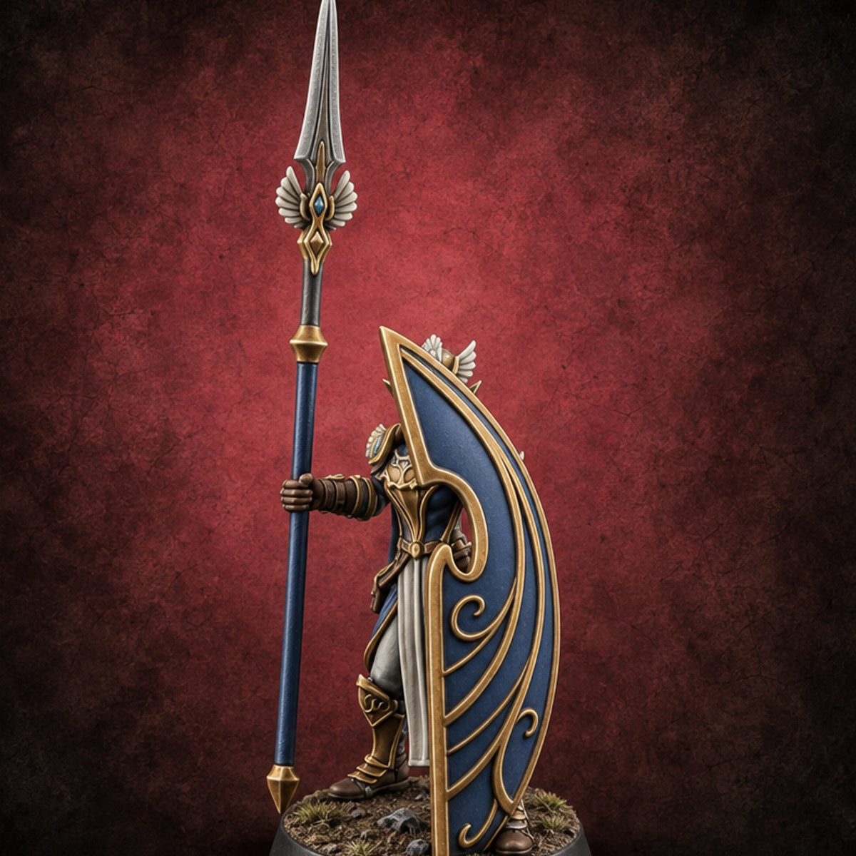 Wings on Every Brow Elf Regal Guard B — painted concept preview (miniature supplied unpainted)