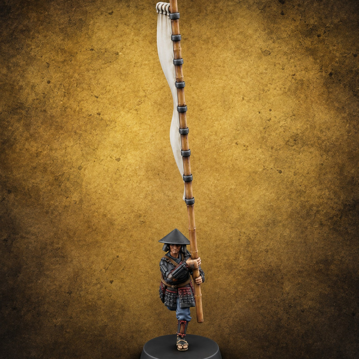 Sound the Advance Human Ashigaru Command Trooper B — painted concept preview (miniature supplied unpainted)
