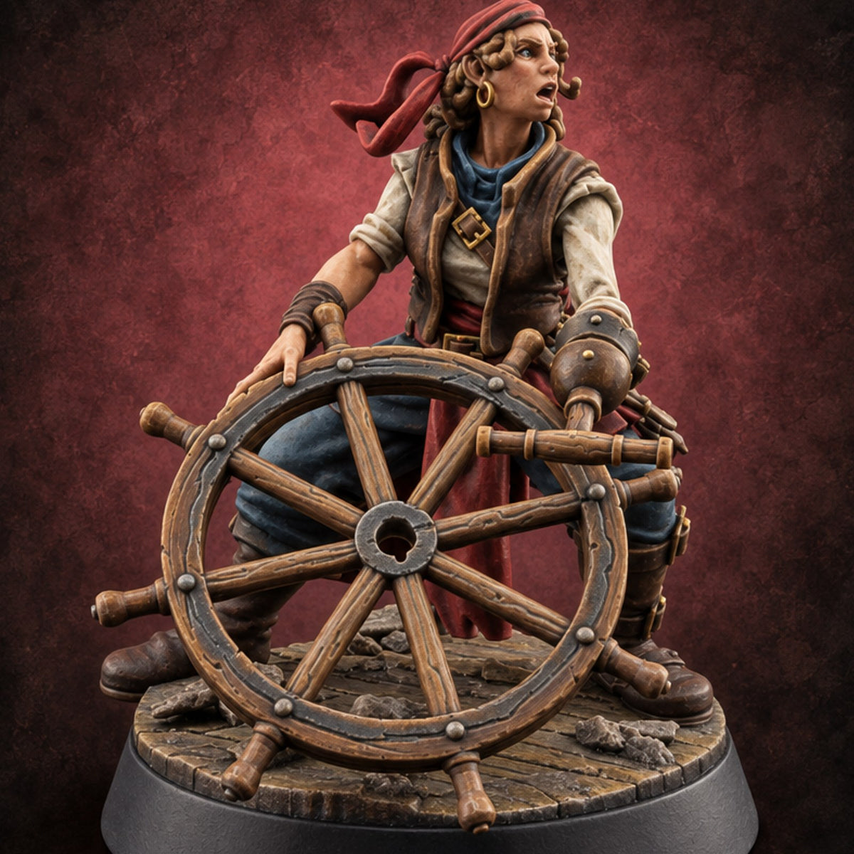 Hull Cut to Order Human Boat Builder A — painted concept preview (miniature supplied unpainted)