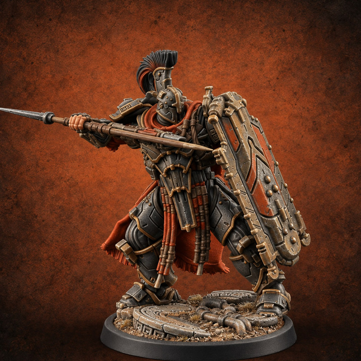 Holding the Line Myrmidon Shieldbearer C — painted concept preview (miniature supplied unpainted)
