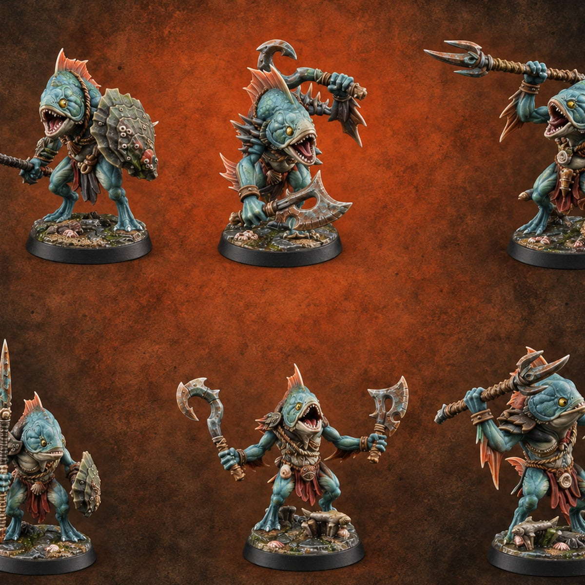 Madness Comes in Shoals Kuo-toa Tide Raiders — painted concept preview (miniature supplied unpainted)