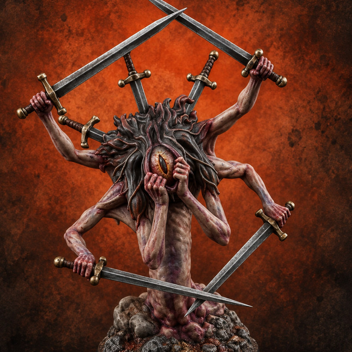 All Blades Drawn Tormentor Hecatoncheir B — painted concept preview (miniature supplied unpainted)