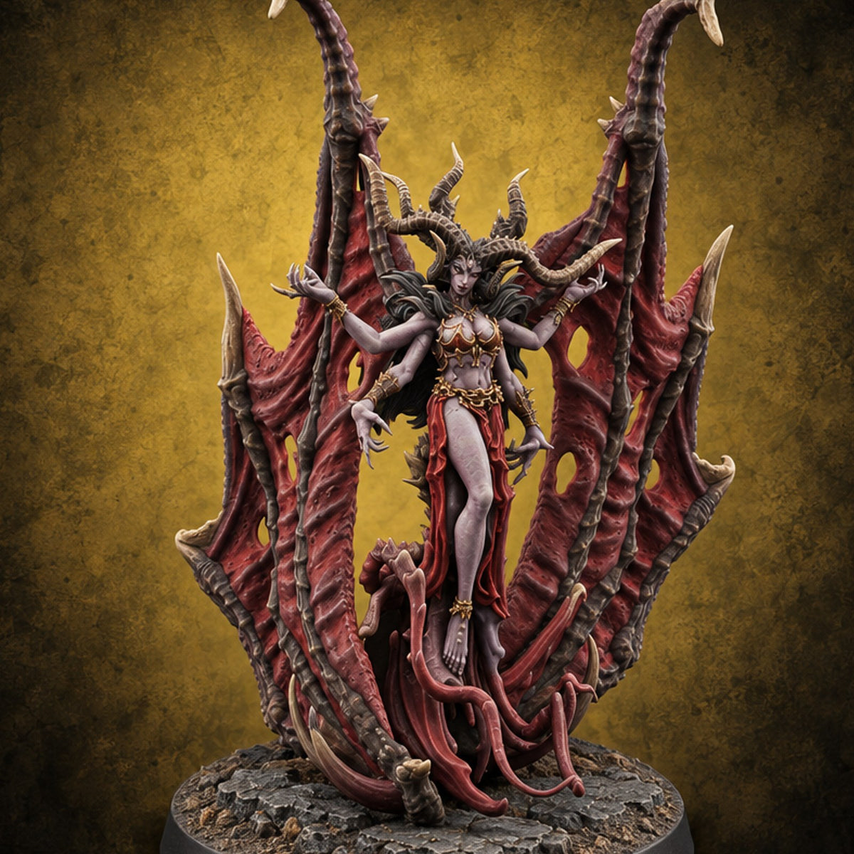 Doesn't Need to Touch You Succubus Winged Demon C — painted concept preview (miniature supplied unpainted)
