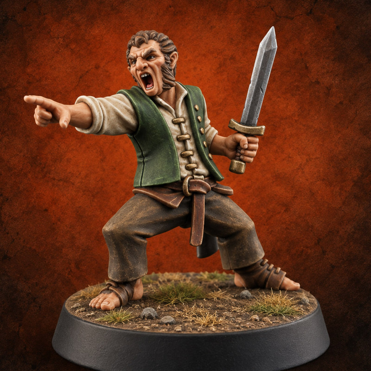 The Ammunition Is Still Fresh Halfling Pumpkin Launcher Operator A — painted concept preview (miniature supplied unpainted)