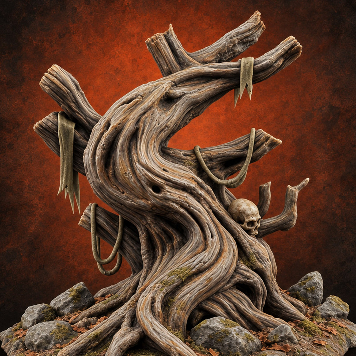 Wind Took the Leaves Dead Tree Terrain A — painted concept preview (terrain supplied unpainted)