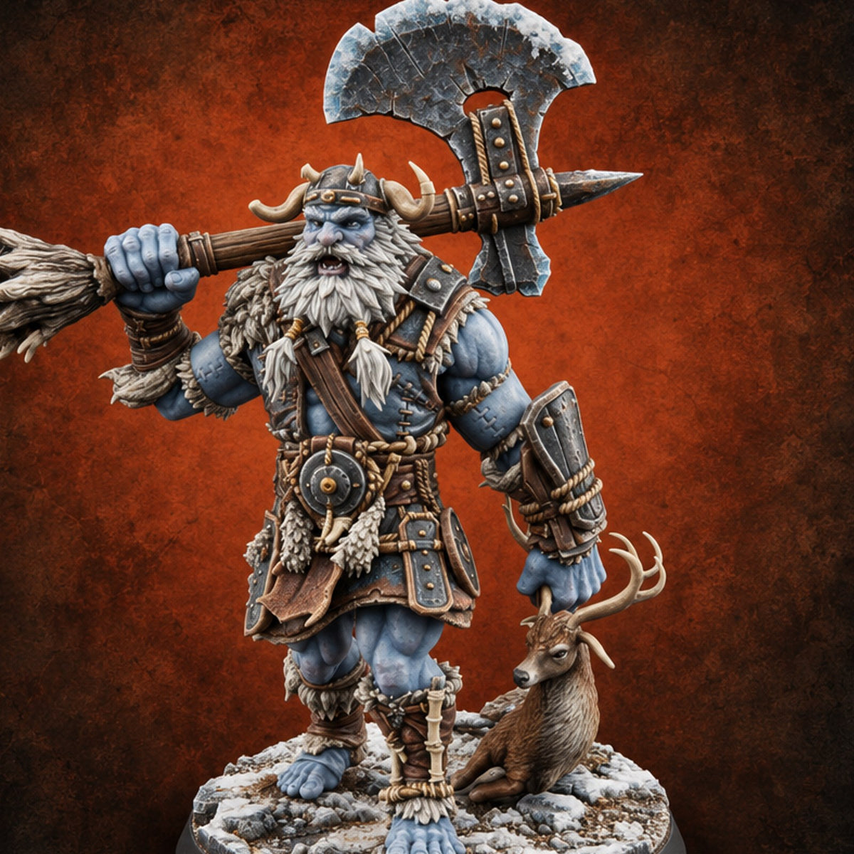Winter's Tallest Tenants Frost Giant Warrior B — painted concept preview (miniature supplied unpainted)