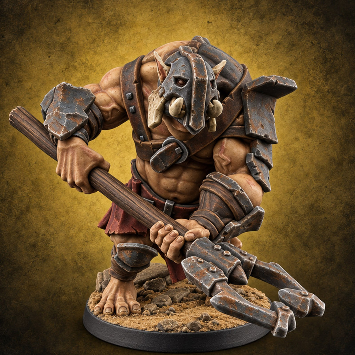 Sand Underfoot, Crowd Overhead Pit Fighter C — painted concept preview (miniature supplied unpainted)