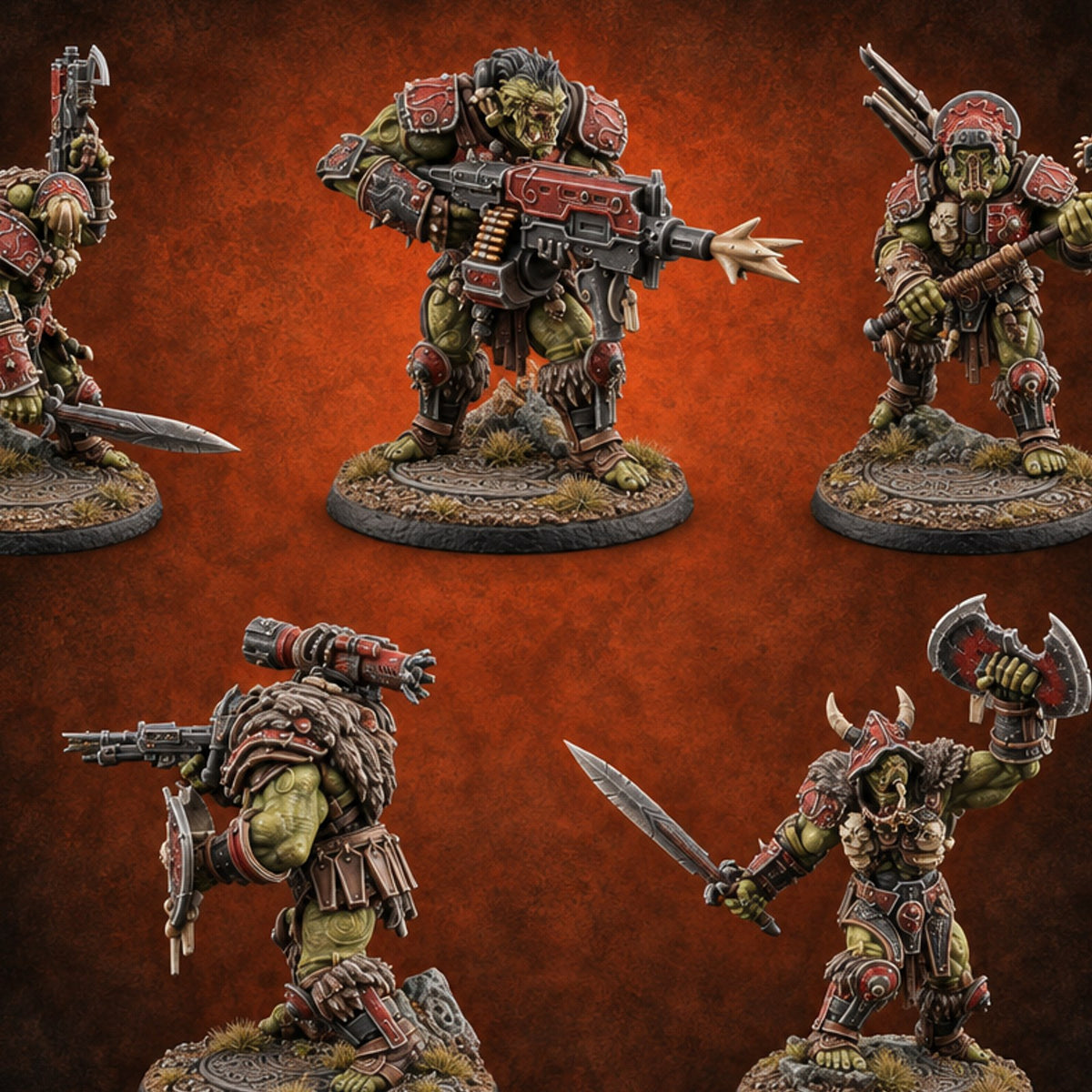 Loud Before They Arrive Orc Heavy Warriors — painted concept preview (miniature supplied unpainted)
