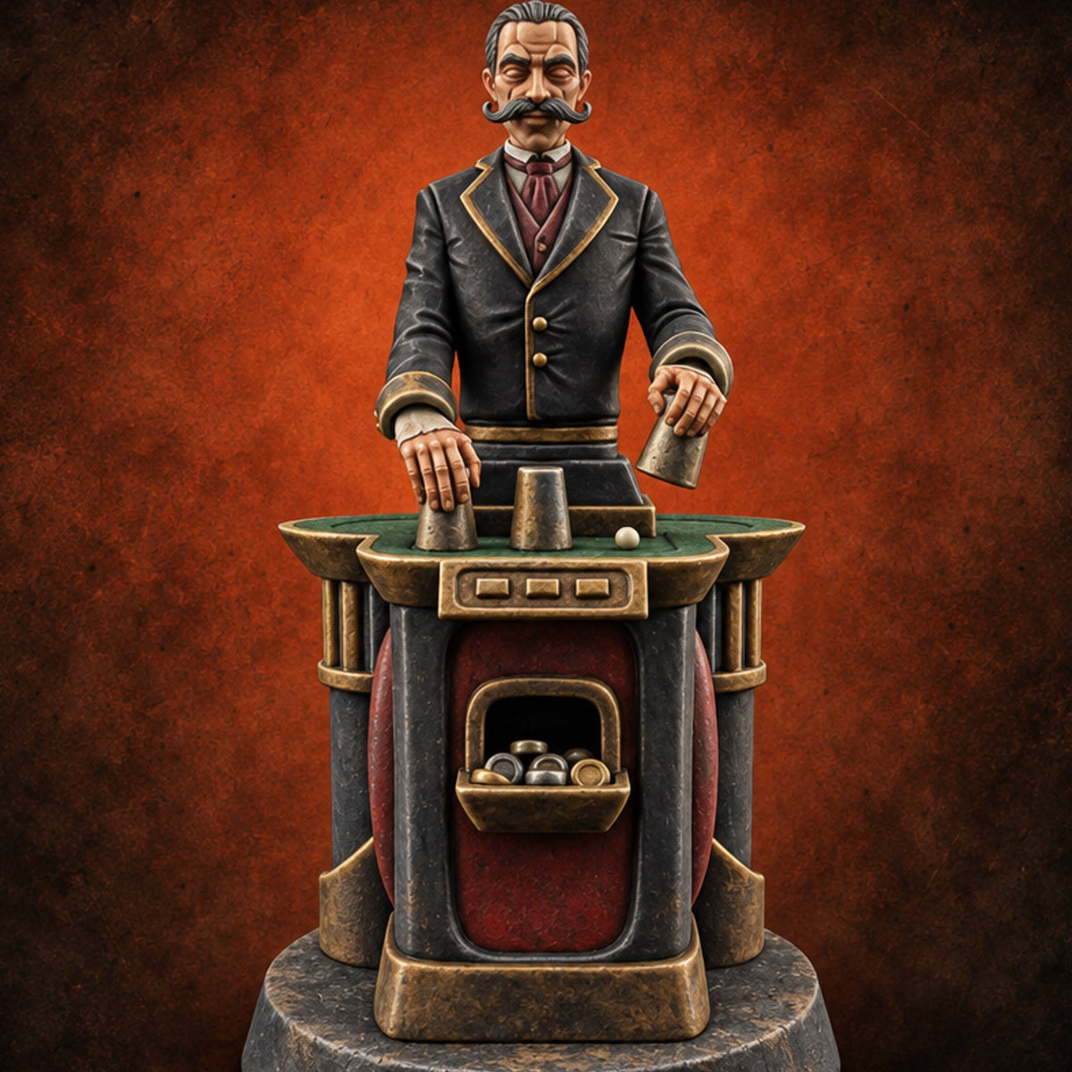 Back-Alley Odds Street Gambler E — painted concept preview (miniature supplied unpainted)
