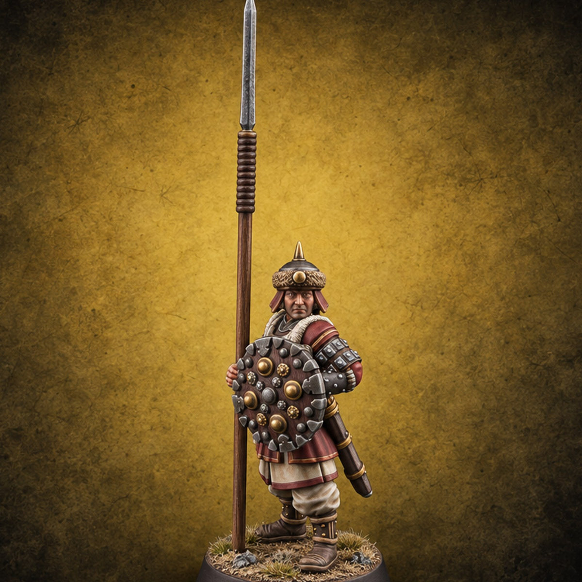 Pointed Opinions Human Steppe Spearman F — painted concept preview (miniature supplied unpainted)