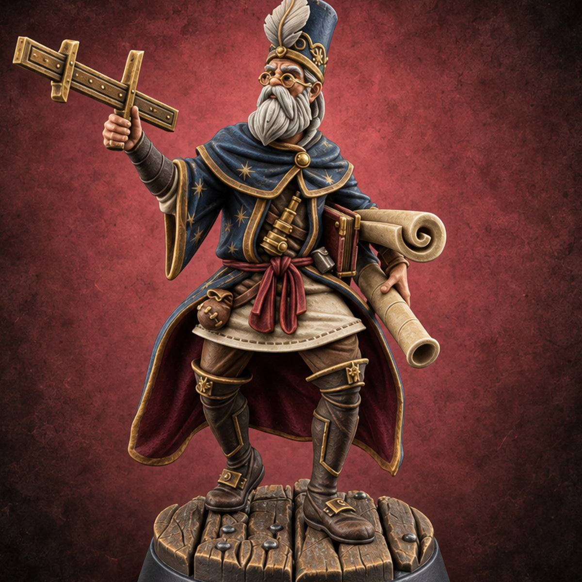 Eyes Skyward, Feet Planked Gnome Astronomer A — painted concept preview (miniature supplied unpainted)