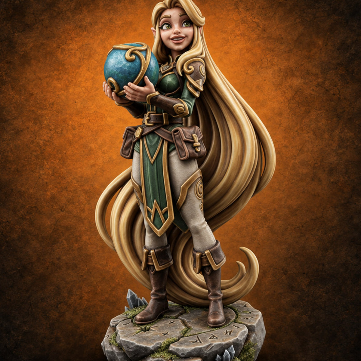 Look What I Found Elf Adventurer — painted concept preview (miniature supplied unpainted)