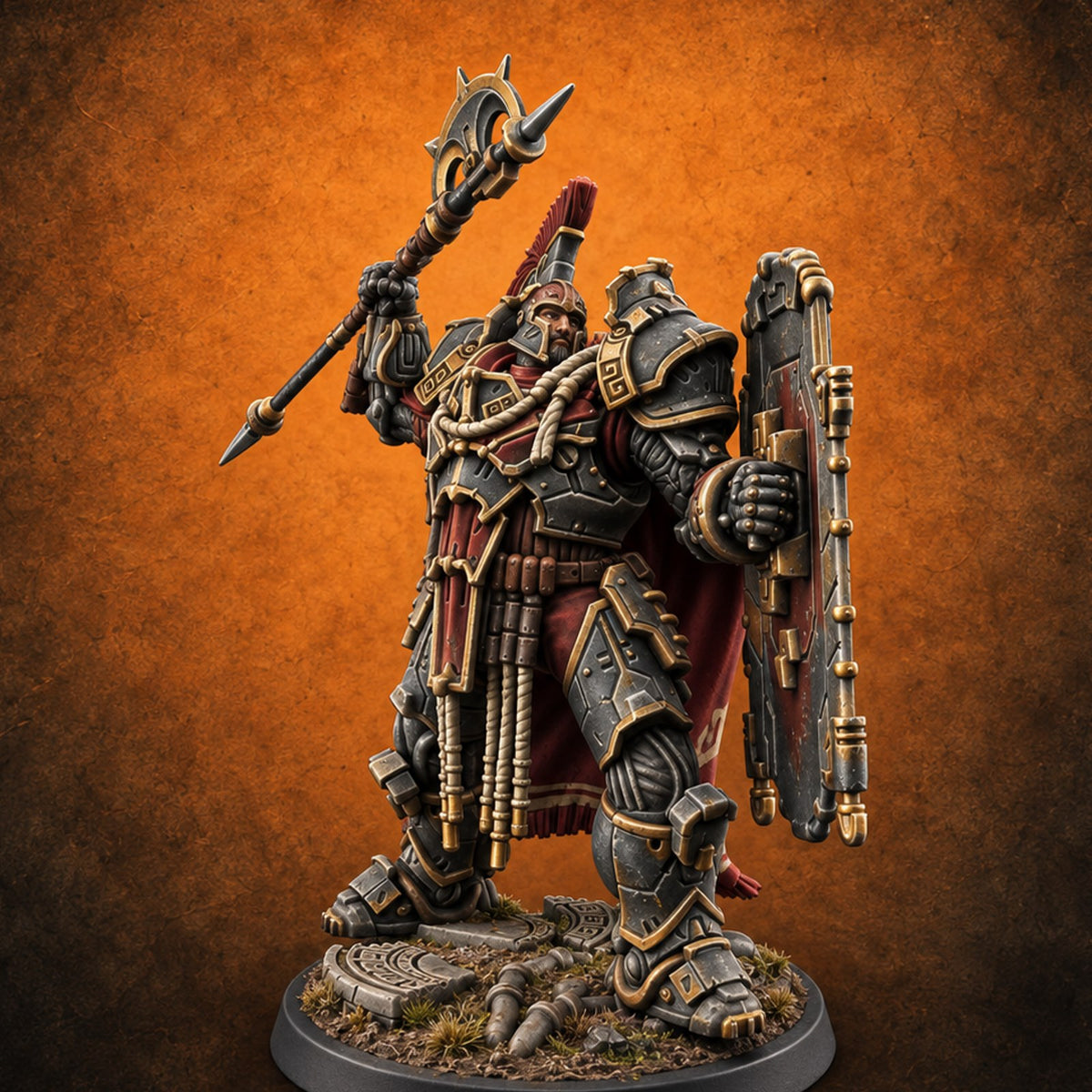 Holding the Line Myrmidon Shieldbearer H — painted concept preview (miniature supplied unpainted)