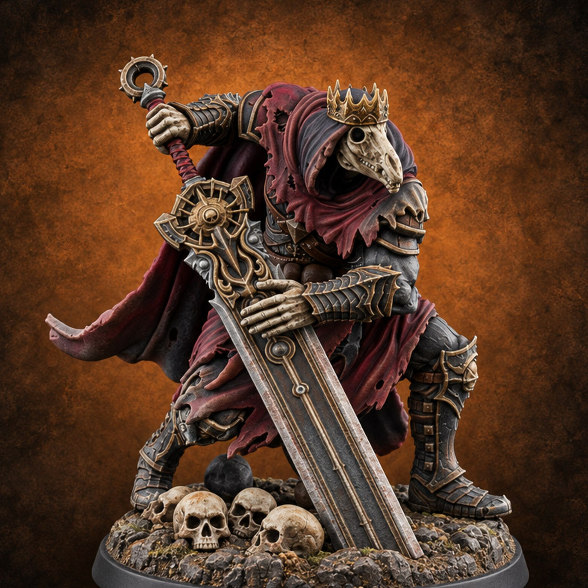 Court Is Held Among Skulls Death Knight — painted concept preview (miniature supplied unpainted)