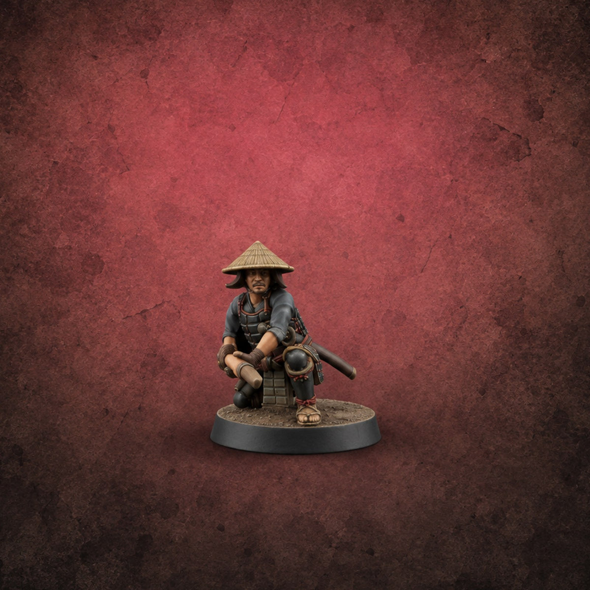 Digging In Human Ashigaru Spearman A — painted concept preview (miniature supplied unpainted)