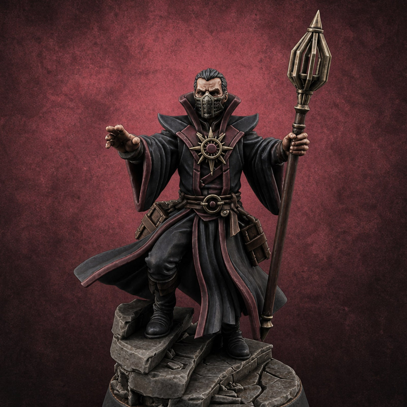 Reaching Through the Veil Human Wizard — painted concept preview (miniature supplied unpainted)
