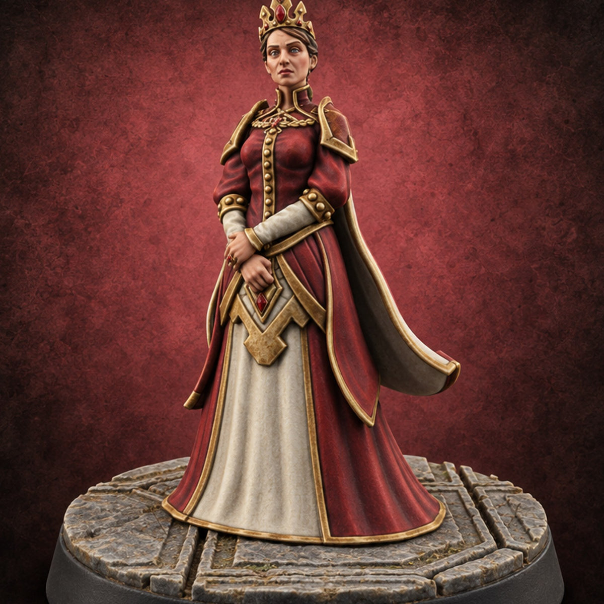 Crowns Differ, Court Agrees Human Queen A — painted concept preview (miniature supplied unpainted)