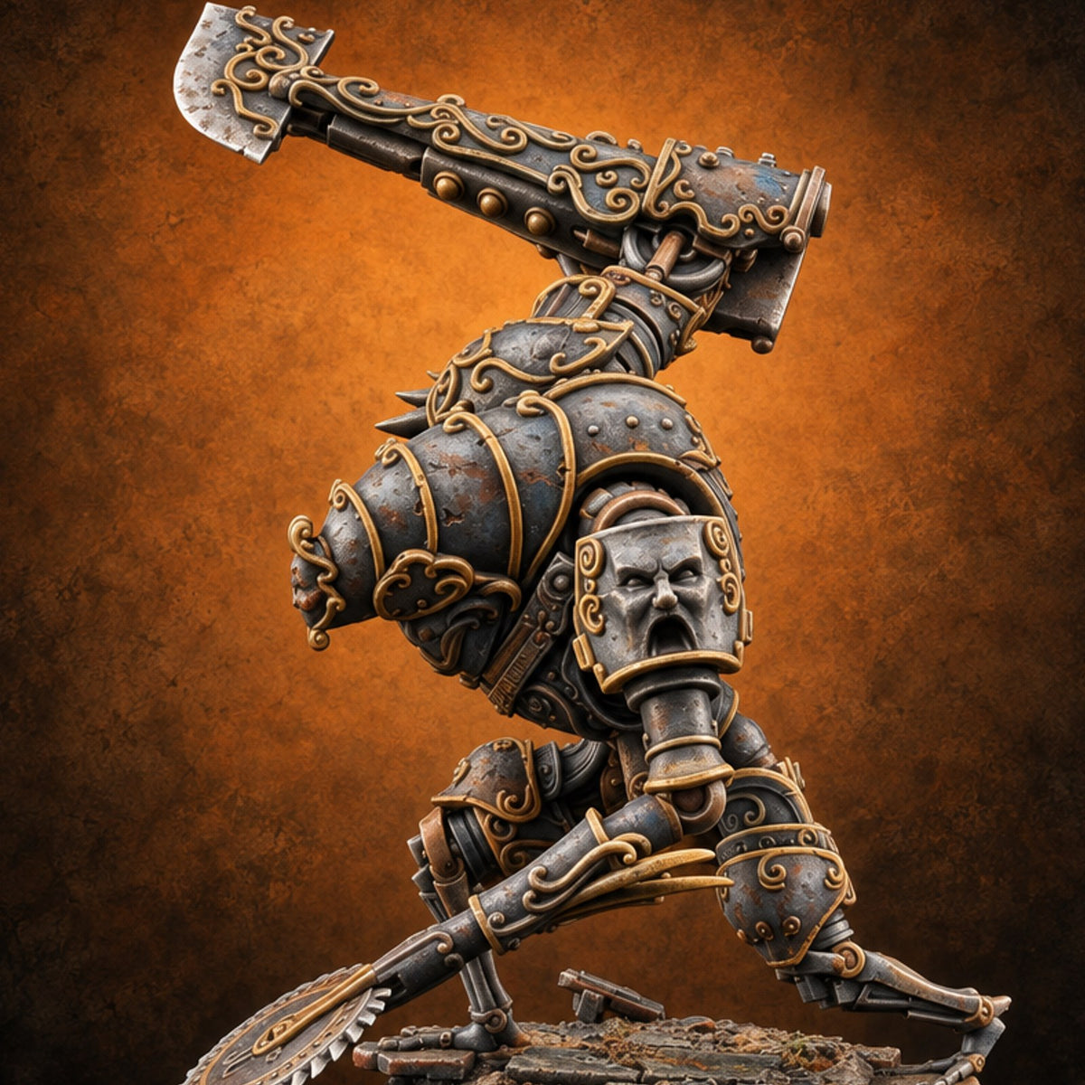 Arms Race Winners Warforged Pugilist Automaton C — painted concept preview (miniature supplied unpainted)