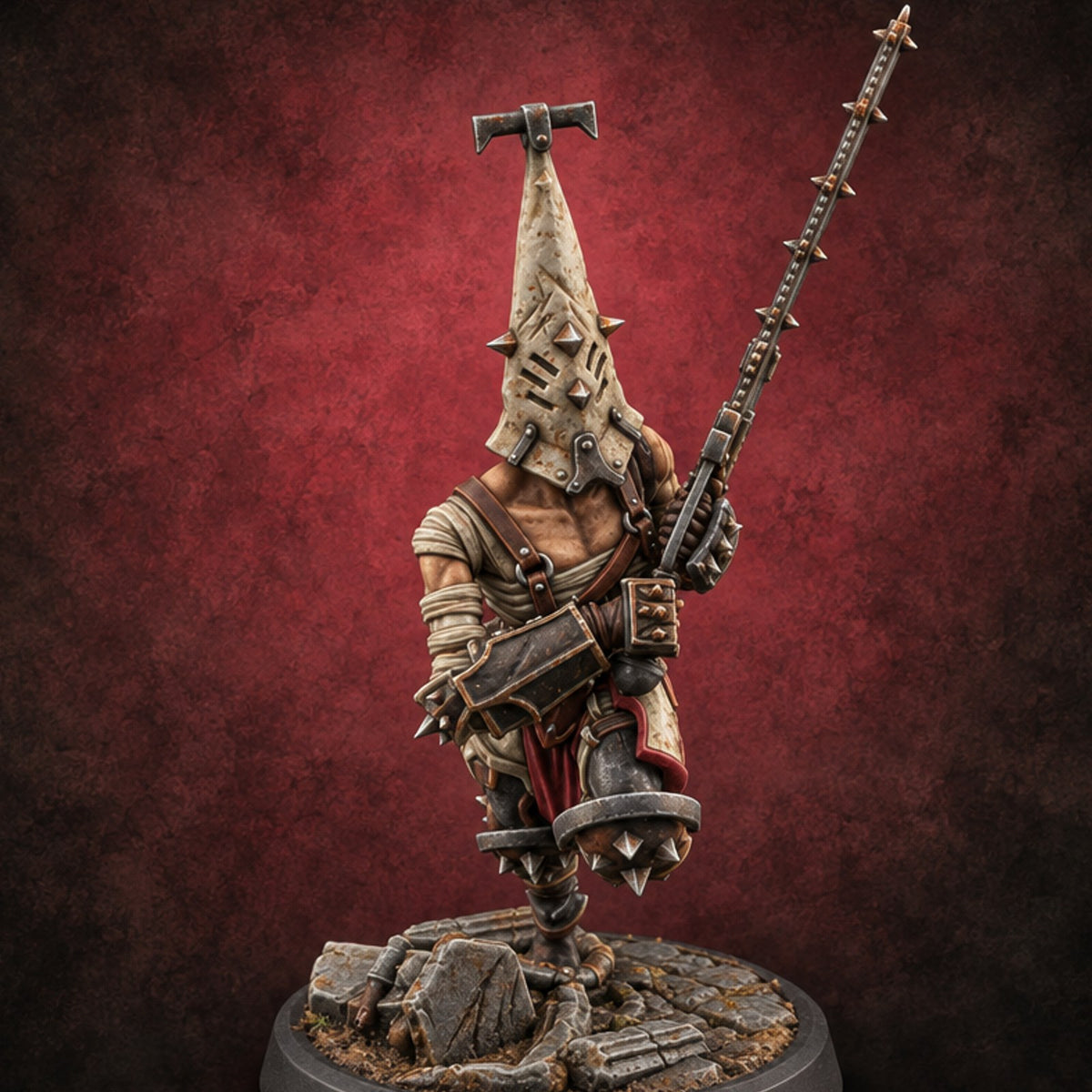 Penitents with Barbed Intent Human Spiked Warrior A — painted concept preview (miniature supplied unpainted)