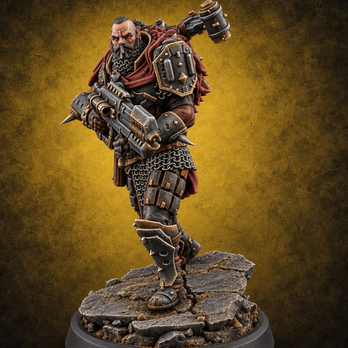 Sermons in Spikes Human Spiked Armoured Warrior G — painted concept preview (miniature supplied unpainted)
