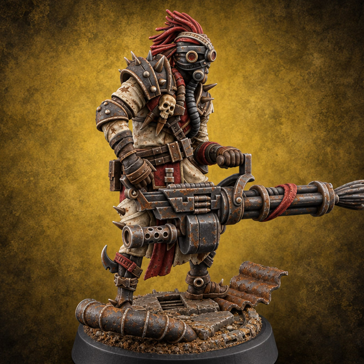 Rust Chapel Rabble Human Cultist C — painted concept preview (miniature supplied unpainted)