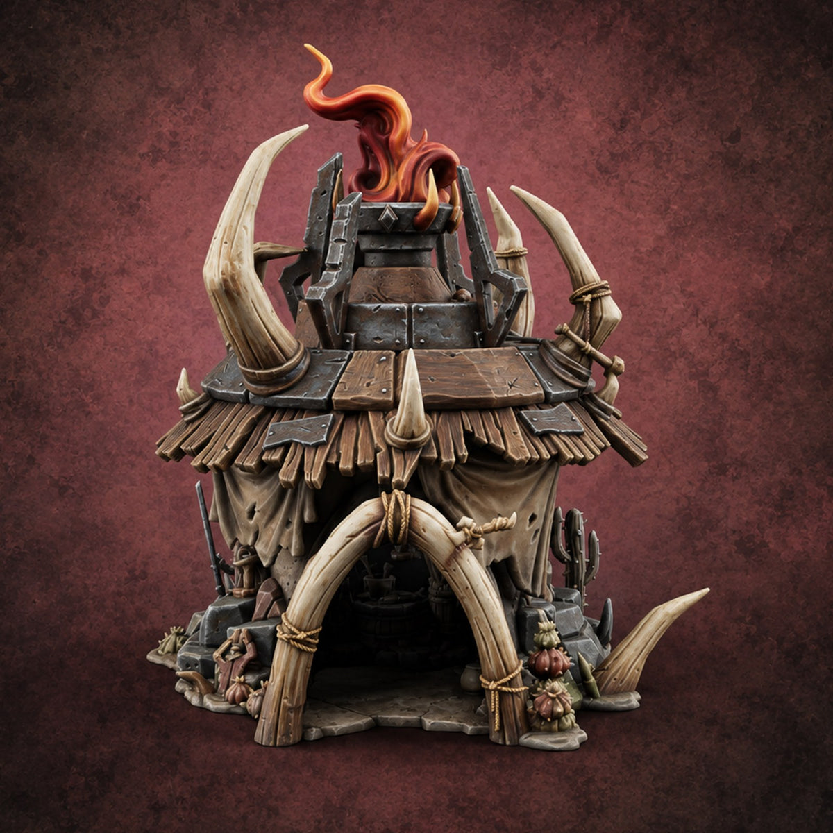 Under Crooked Eaves Orc Hut B — painted concept preview (terrain supplied unpainted)