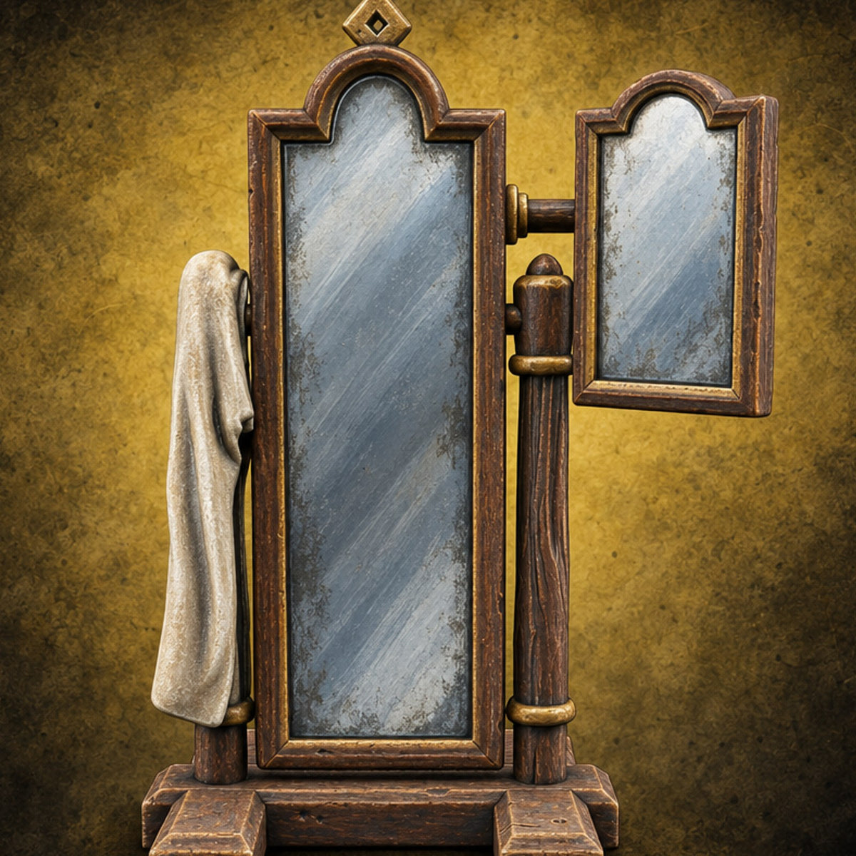 Vanity Fair Unveiled Standing Barber Shop Mirror — painted concept preview (terrain supplied unpainted)
