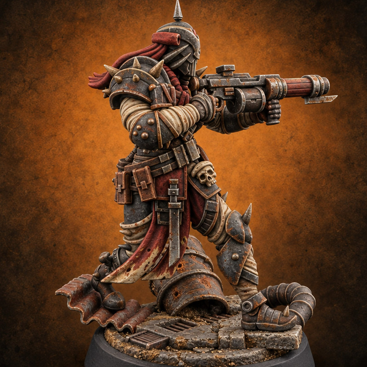 Rust Chapel Rabble Human Cultist E — painted concept preview (miniature supplied unpainted)