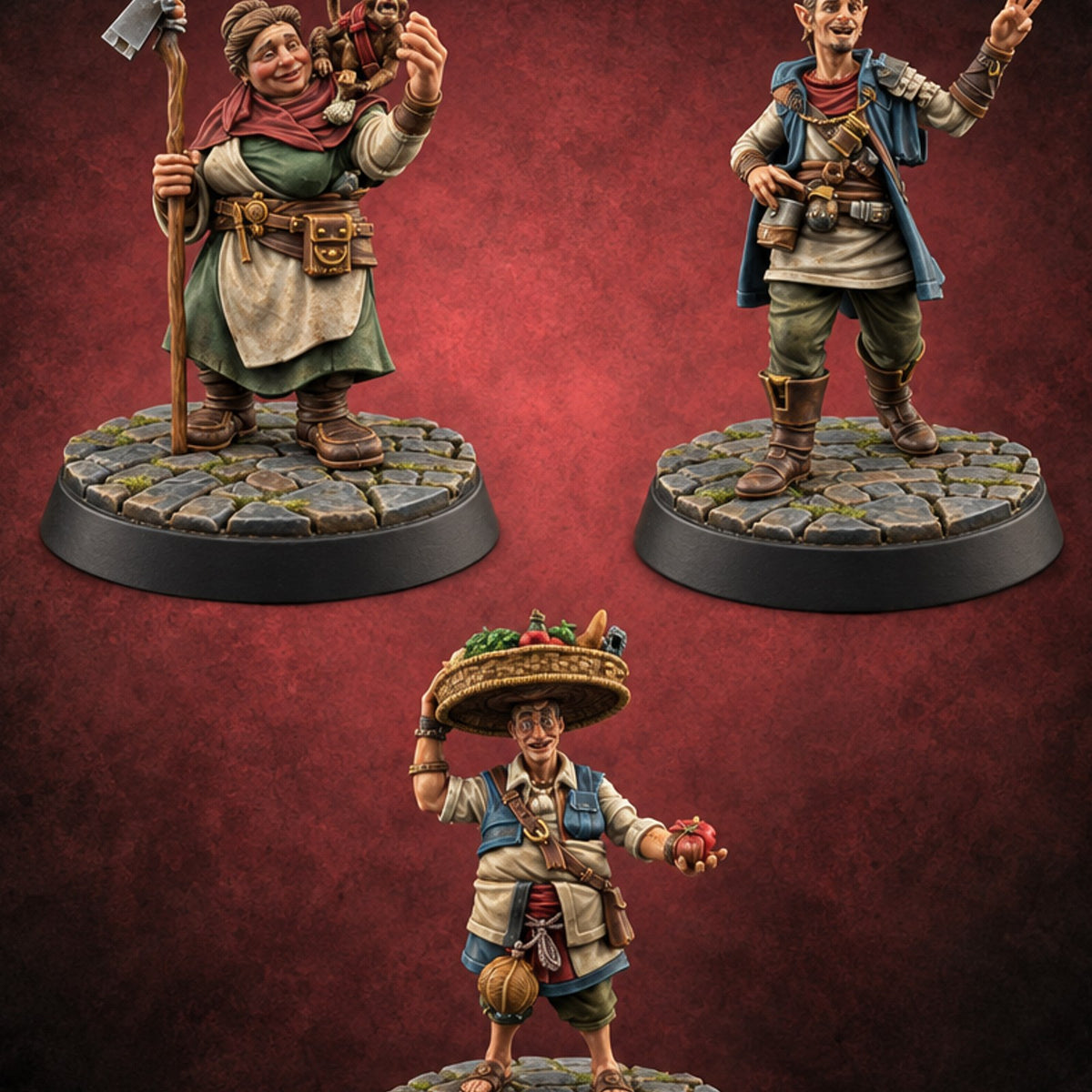 Minds the Till Human Food Vendors — painted concept preview (miniature supplied unpainted)
