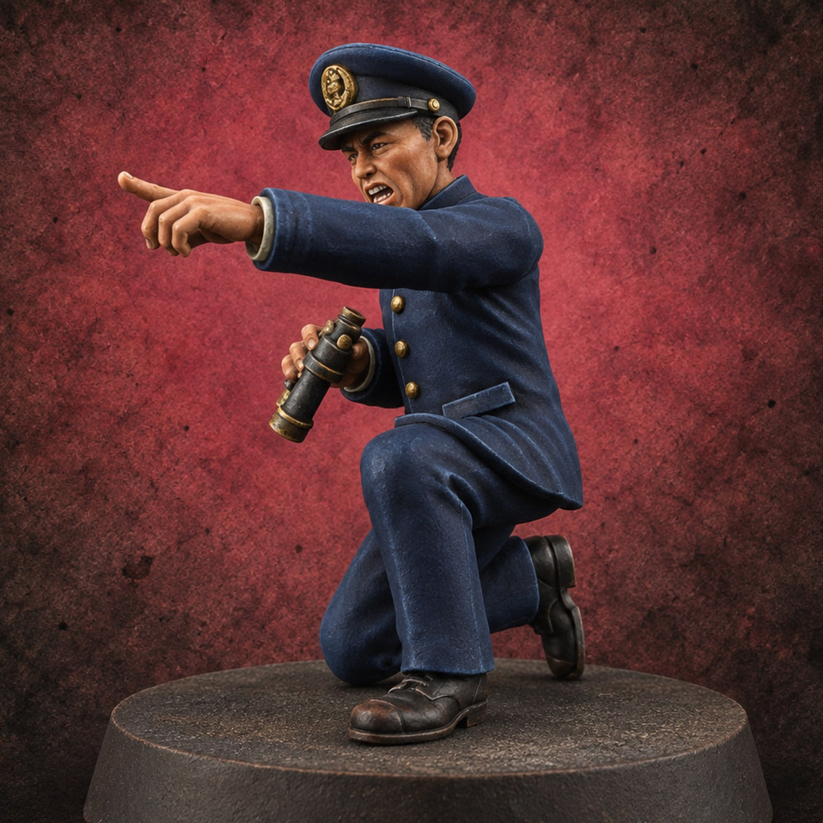 Working the Gun Japanese Naval Artillery Crewman E — painted concept preview (miniature supplied unpainted)