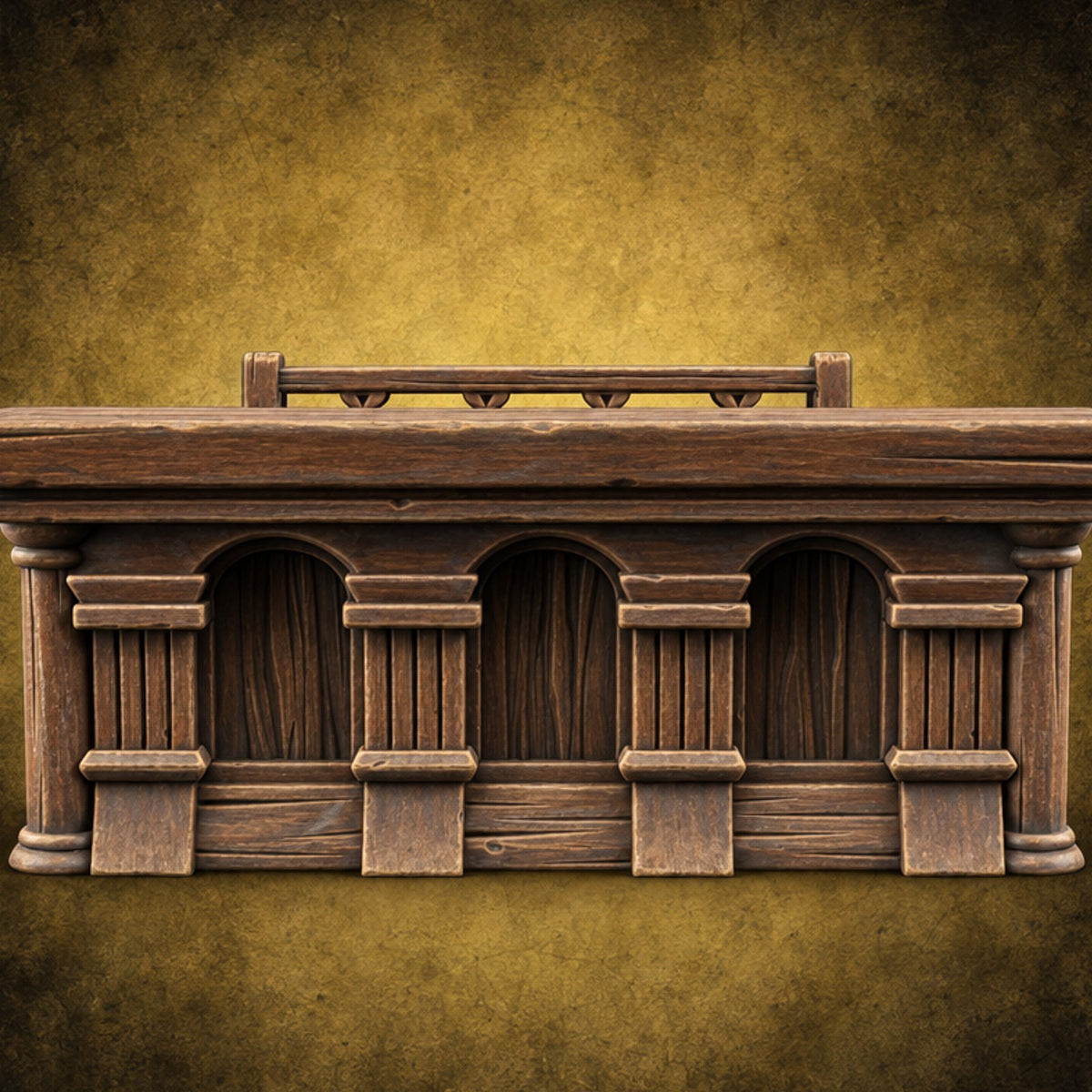 Objection Sustained, Furniture Assembled Wooden Courtroom Furniture D — painted concept preview (terrain supplied unpainted)