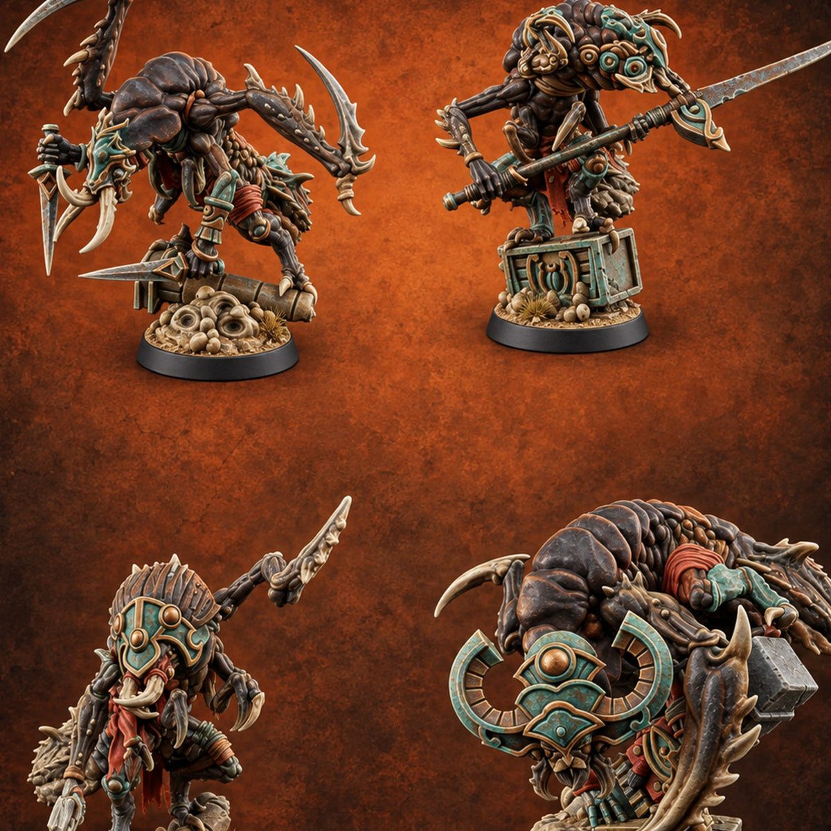 Scuttling to Arms Scarab Spawn Warriors — painted concept preview (miniature supplied unpainted)