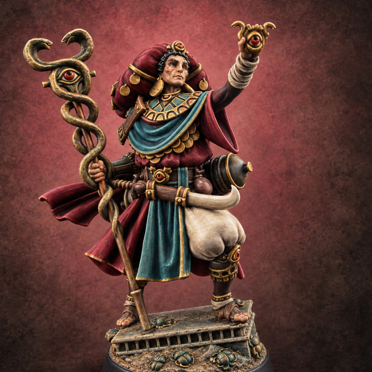 Commanding the Watchful Eye Human Sorcerer — painted concept preview (miniature supplied unpainted)