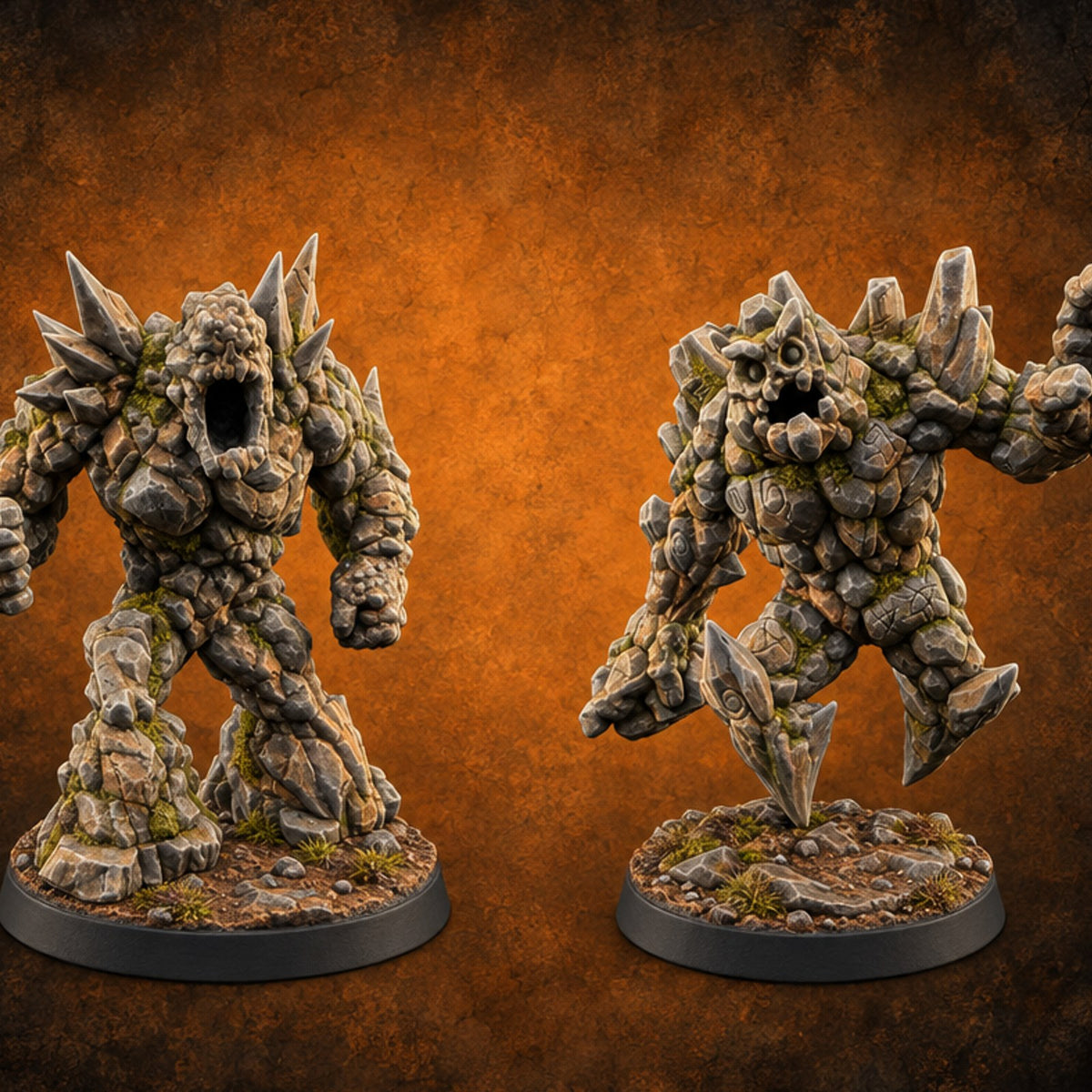 Bedrock Has Opinions Earth Elementals — painted concept preview (miniature supplied unpainted)
