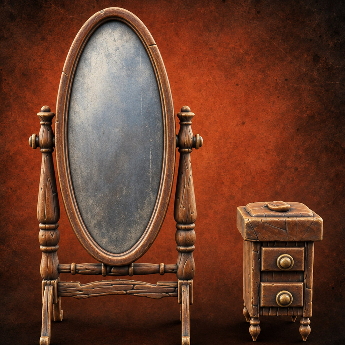 Appraised Under Glass Wooden Jeweler Shop Furniture D — painted concept preview (terrain supplied unpainted)