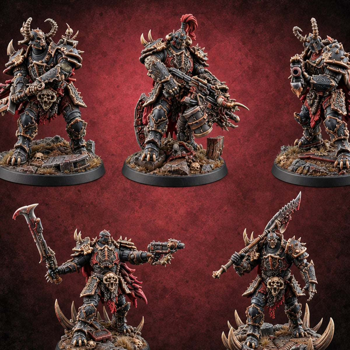 Dark Matter of Fact Human Spiked Armoured Warriors — painted concept preview (miniature supplied unpainted)
