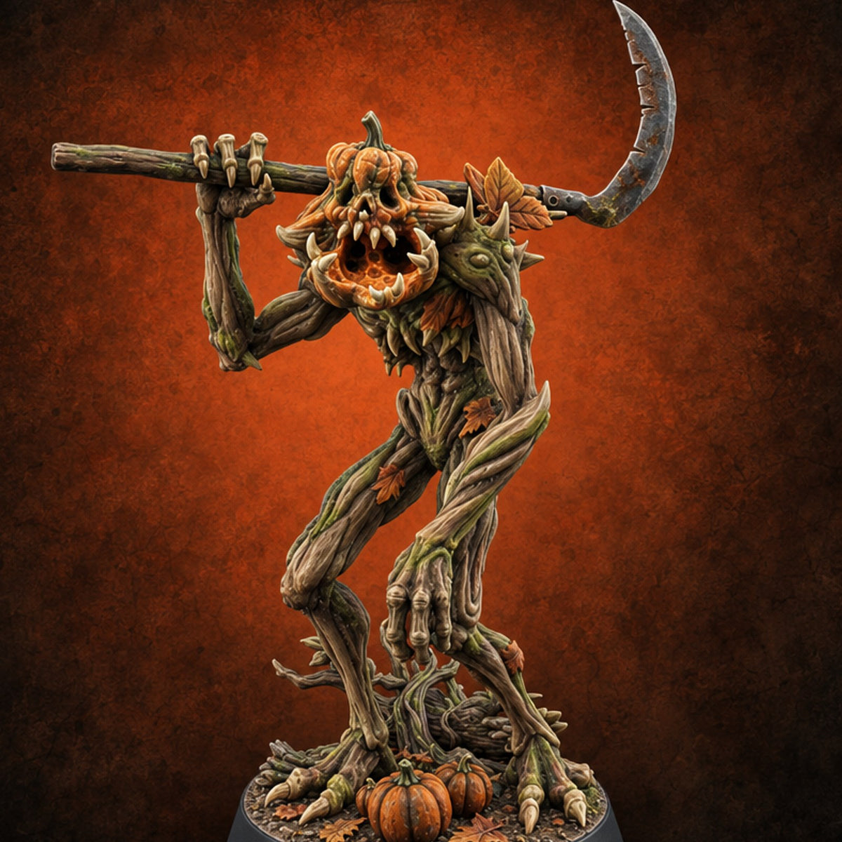Harvest Moon Hollows Twig Blight Pumpkin Monster C — painted concept preview (miniature supplied unpainted)
