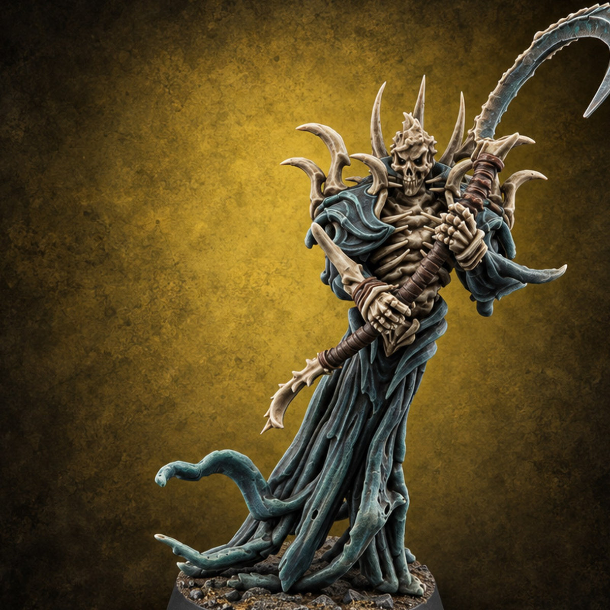 Grudge Outlived the Grave Wraith Scythe Sorcerer B — painted concept preview (miniature supplied unpainted)