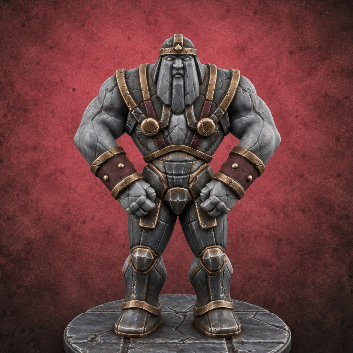 Standing Guard Golem Sentinel — painted concept preview (miniature supplied unpainted)